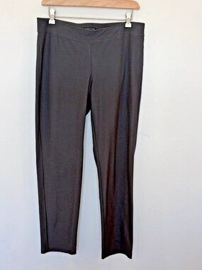 Eileen Fisher Dark Grey Washable Stretch Crepe Slim Ankle Pants Womens S Office